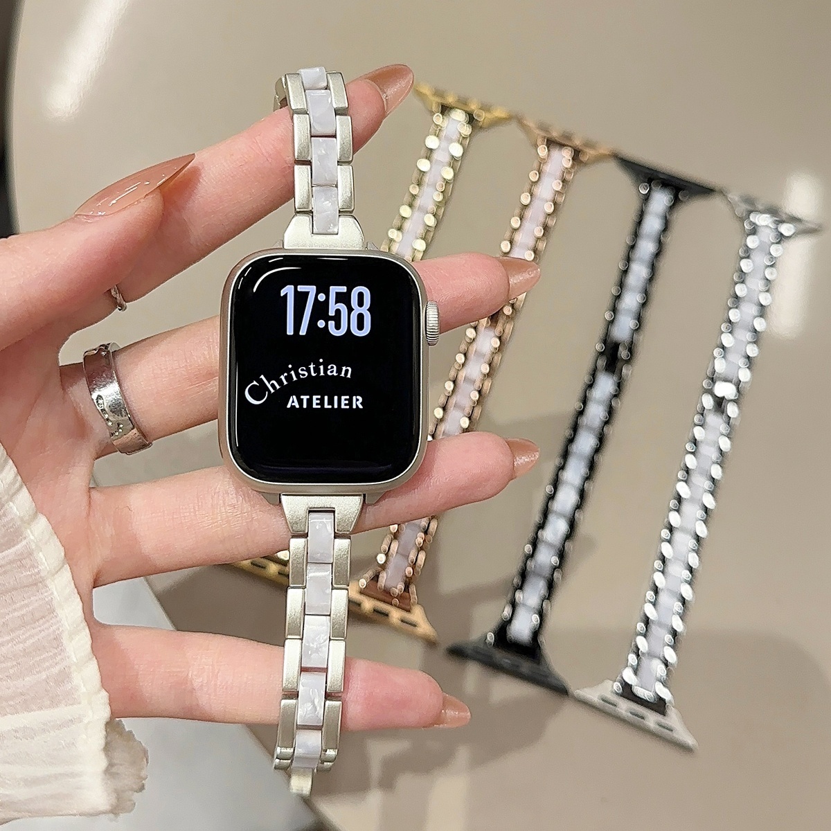 Jewelry For Watches - Thin Metal Resin Strap For Apple