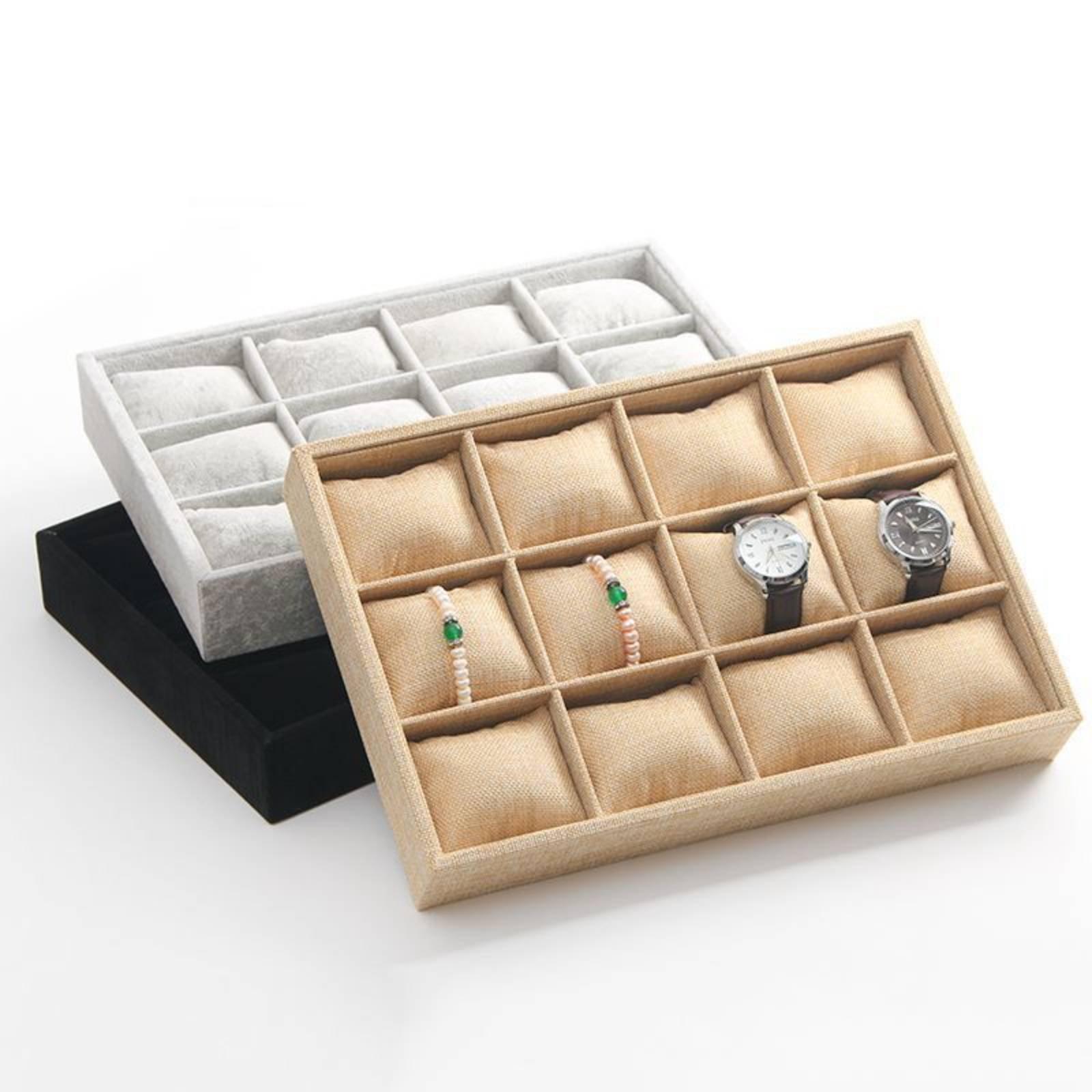 Linen Fabric Jewelry Holder Op - огляд і ціна Watch Display Box
